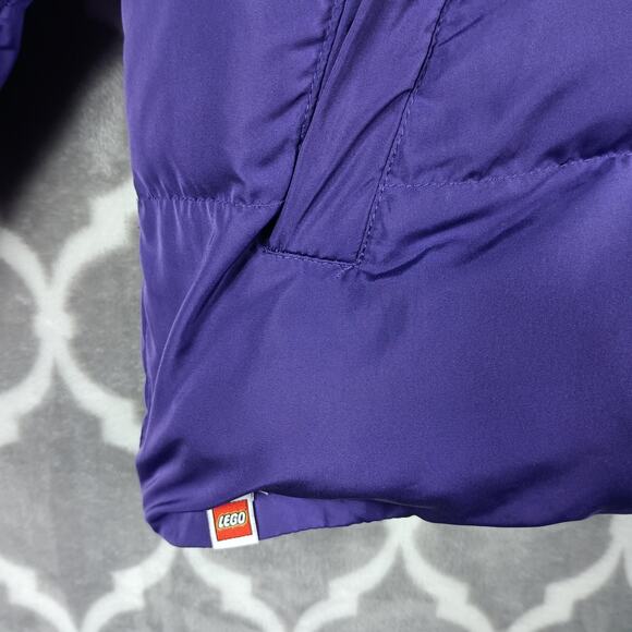 LEGO x Target Jacket Mens Medium Black Blue Puffer Colorblock Brick Print Lining - Picture 10 of 11